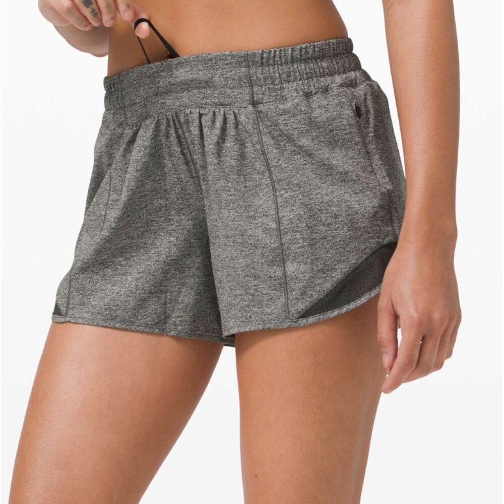 Lululemon Hotty Hot Short II *Long 4" Heather Lux Multi Black